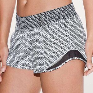 Lululemon Hotty Hot Shorts Black and White 2.5" Low Rise